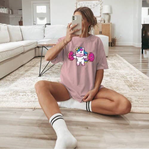 Blusinha Feminina Camiseta Blusa Manga Curta Estampada Uni Gym