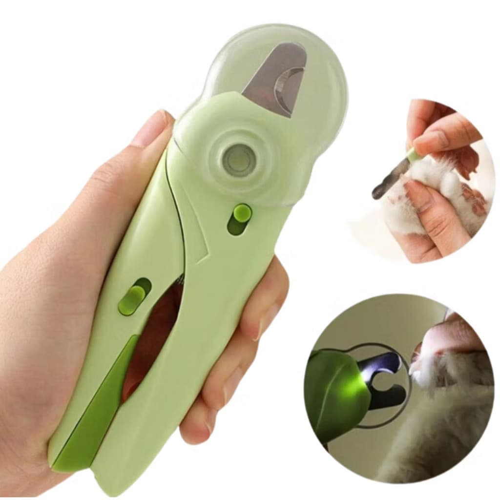 Cortador De Unhas Para Cães e Gatos Kit Alicate e Lixa Com Luz de Led Tesoura Completa