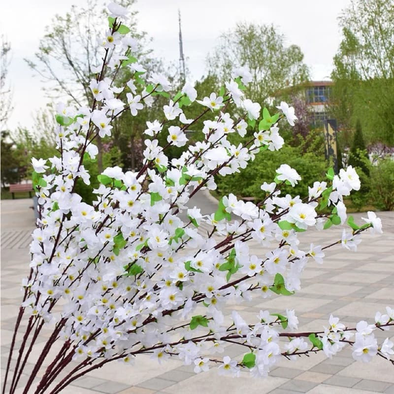10 Buquê De Flores De Cerejeira Artificial , Flor De Pêssego , Estilo oriental Para Decoração De Casamento 65CM
