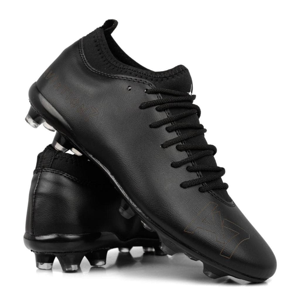 Chuteira Campo Profissional Unisex All Black Peão/Trava Tamanho Grande 35 Ao 44 Campo 07