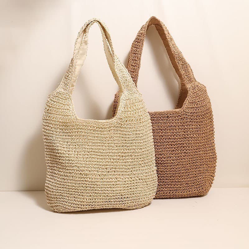 Bolsa Palha Feminina de Ombro Alça grossa - Verão Lazer Casual Praia B-7