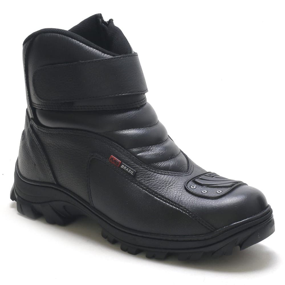 Bota Masculina Motociclista Couro Palmilha Gel Confortável