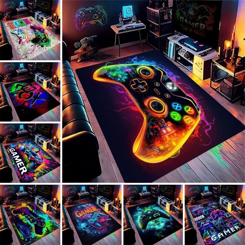 Gamer Controlador Padrão Casa Sala De Estar Menino Quarto Grande Área Tapete Arte Impressão Corredor Crianças Decoração