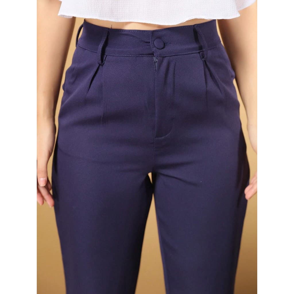 alfaiataria feminina longa ótimo qualidade Calça super envio AZUL MARINHO