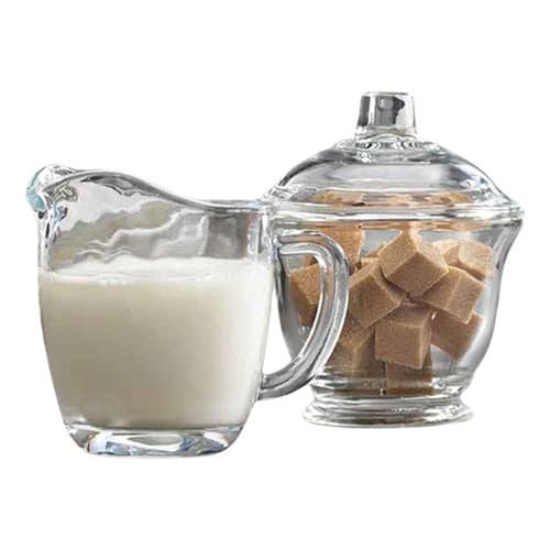 Jarra + Pote Açucareiro Vidro 200 Ml Mesa Posta Cafe kit para mesa