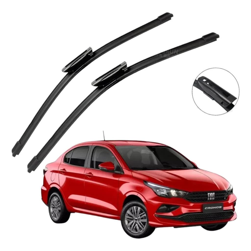Palhetas Limpador Parabrisa Silicone Fiat Cronos 2018 2019 2020 2021 2022 2023 2024 2025