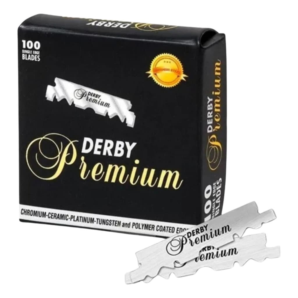 Lamina Barbear Derby Cortada Preta Premium C/100 Unidades