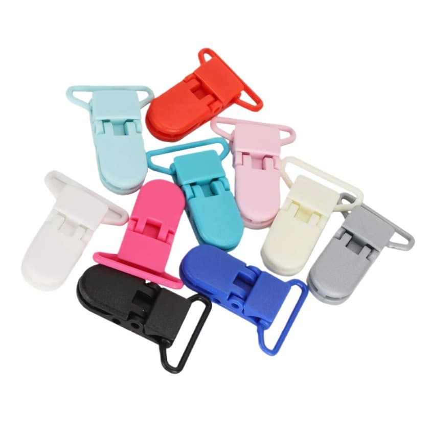 Prendedor chupeta clip baby suspensorio  jacare menino menina colorido presilha plastico 10unidades
