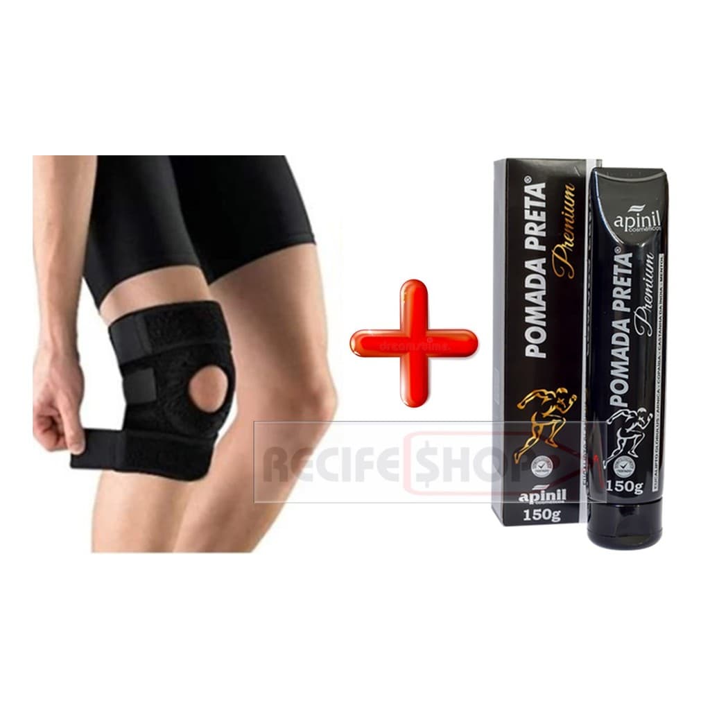 Pomada Preta Bisnarga 150g + Joelheira Neoprene Ajustavel