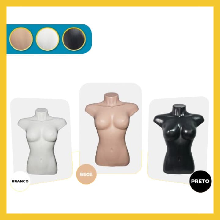 Expositor Manequim Busto Feminino Plastico Envio Imediato