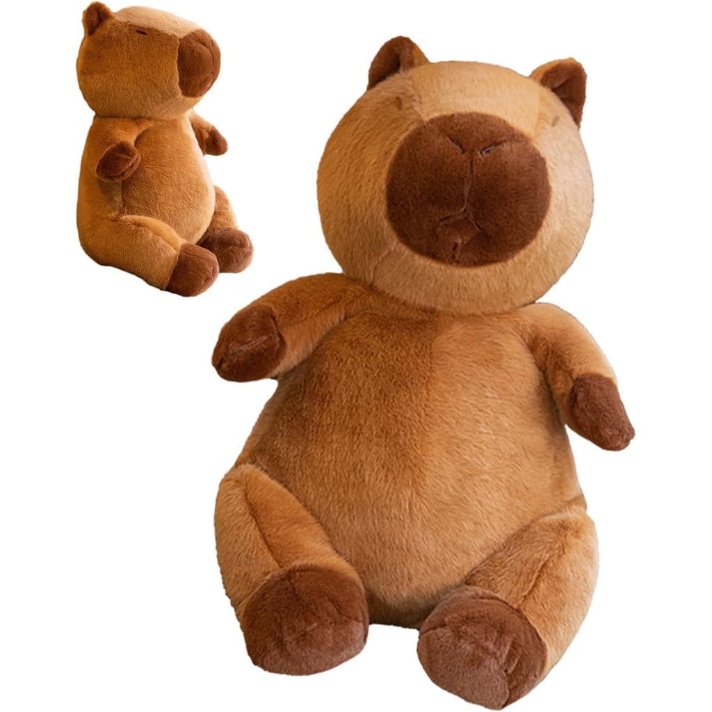 Capivara Pelúcia Marrom 30 Cm Altura Fofinha Sentada