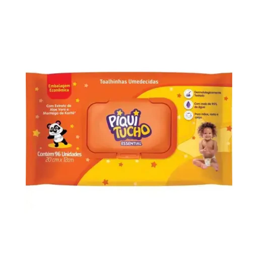 24x Toalha Umedecida Piquitucho Essential 96un
