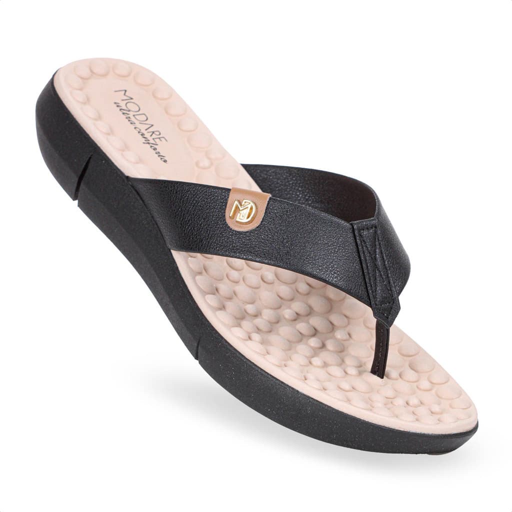 Sandália Modare Tamanco Napa Floather Massageadora Preto - Feminino