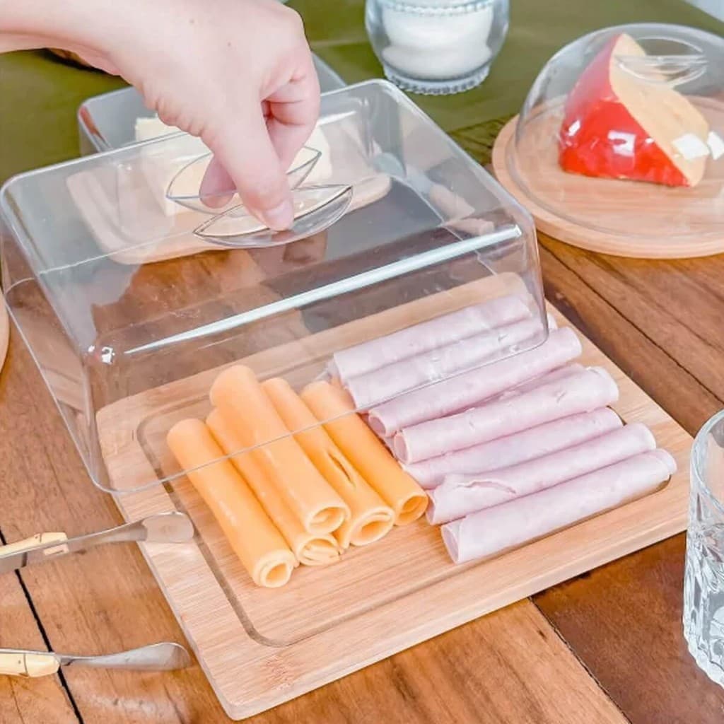 Kit Porta Pães Queijeira Manteigueira Porta Bolo Tampa Mesa