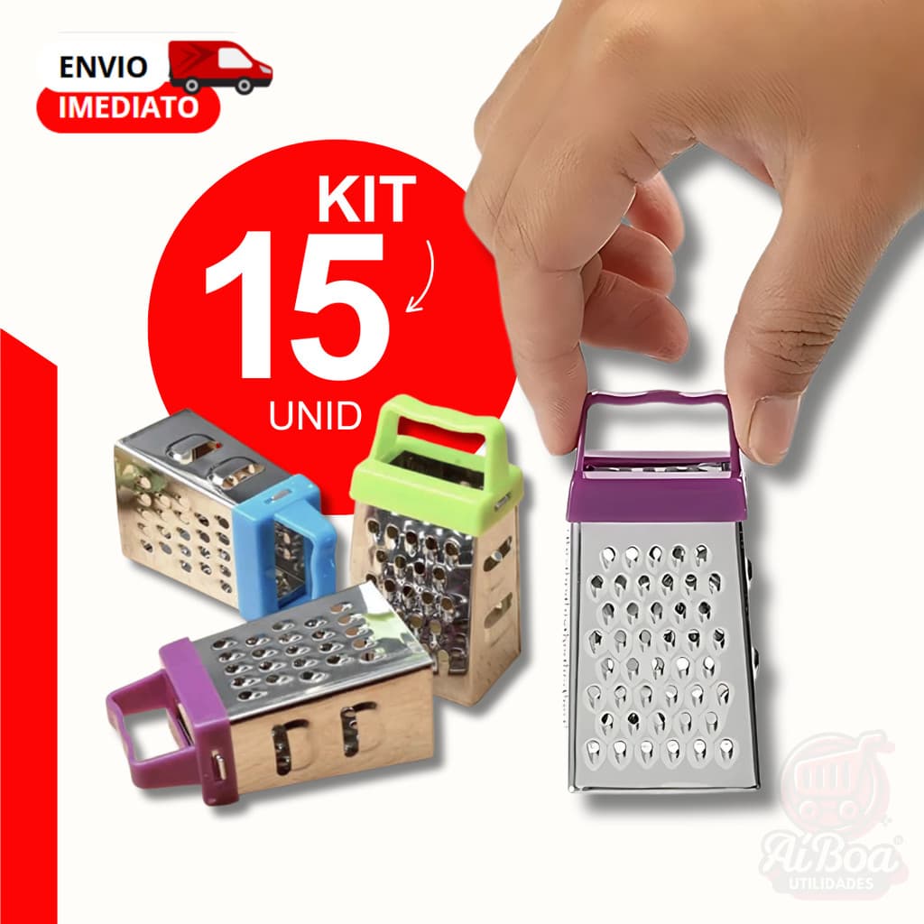Kit 15, 10 ou 5 Mini Ralador 7cm Aço Inox Utensílio de Cozinha Prático para Uso Diário Lembrancinha
