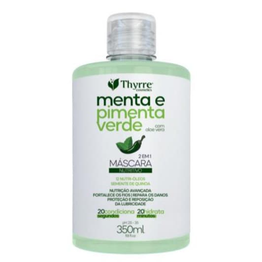 Máscara Condicionante Menta & Pimenta Verde 350ml Hidratante Pré Reabilitação Thyrre Cosmetics