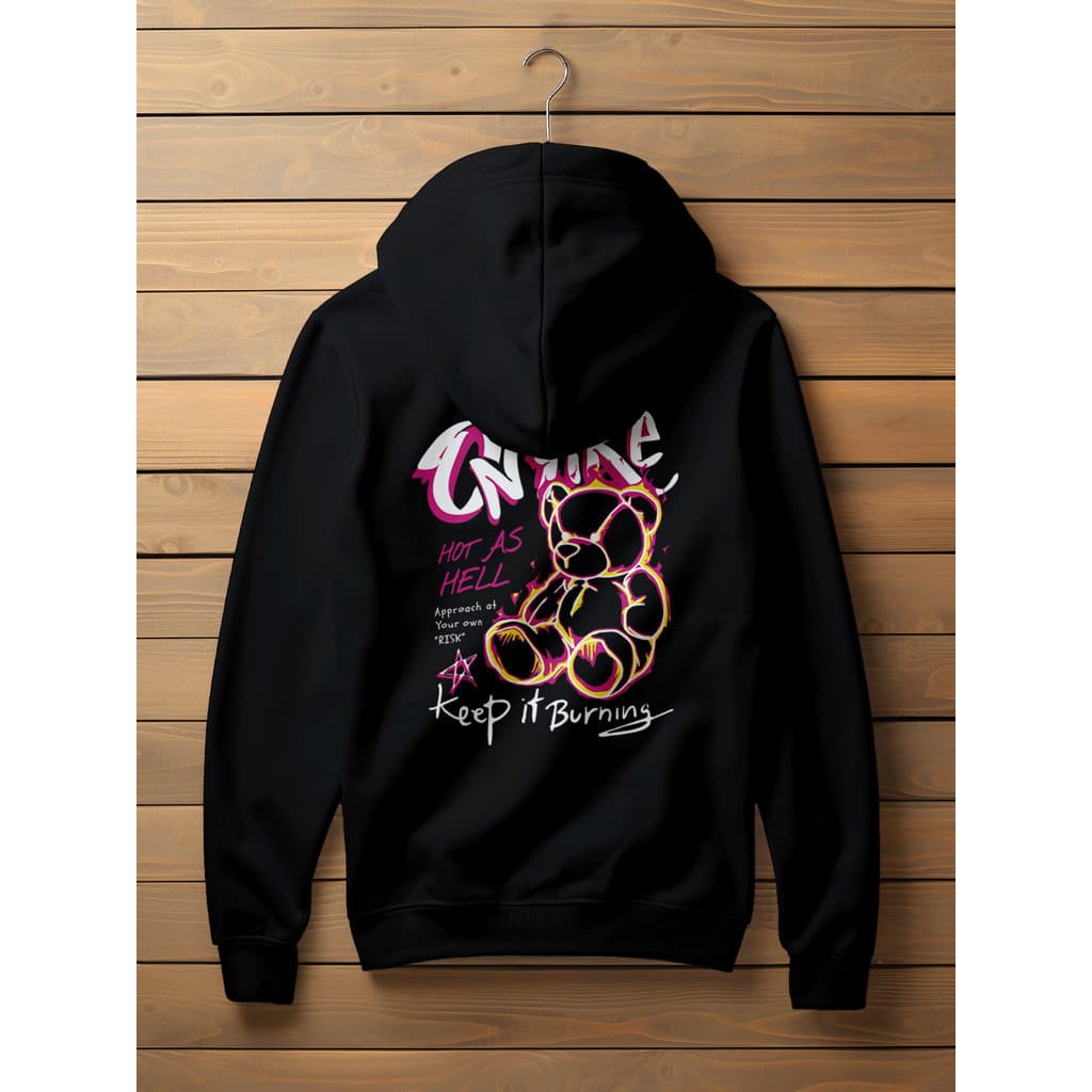 Blusa Moletom Urso Estampa Bear On Fire Estilo Rua LANÇAMENTO ENVIO IMEDIATO