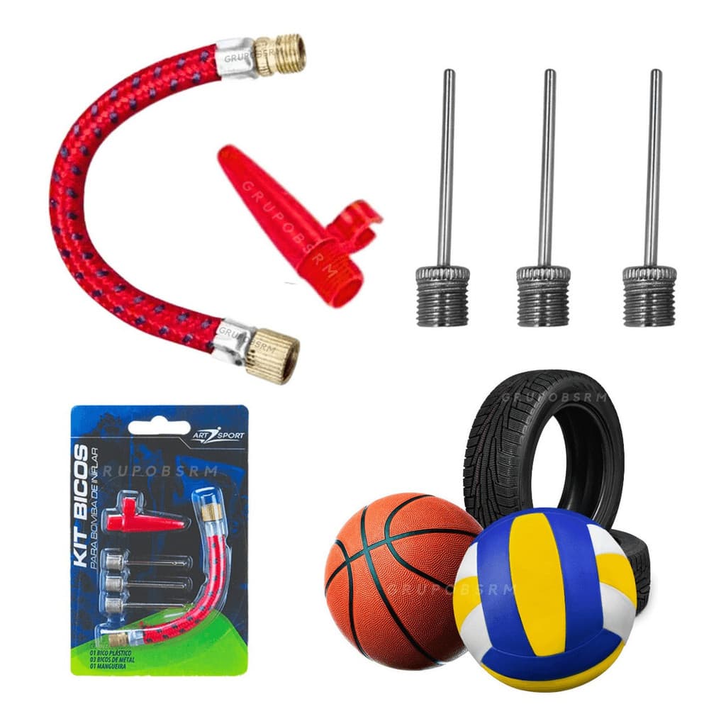 Kit 5 Bico Para Encher Inflar Bola Pneu Piscina Infláveis Boia Agulha Bomba De Ar Qualidade