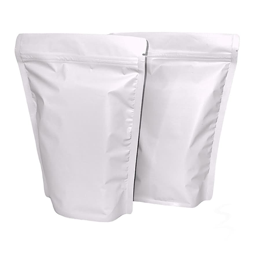 Kit 50 Sacos Stand Up Pouch Branco Fosco com Zíper 220 ml (10x17 cm) - Embalagem Versátil e Prática