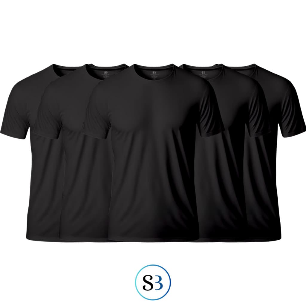 Kit 5 Camisas Camisetas Lisas SB Masculina 100% Algodão Fio 30.1 P ao GG e Plus Size G1 ao G9