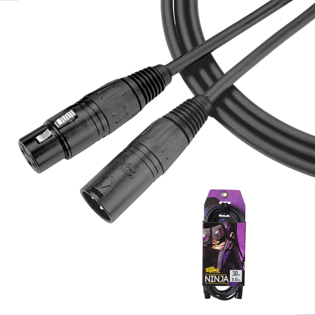 Cabo Para Microfone Bertô by Santo Ângelo Ninja Balanceado Lw XLR Macho XLR Fêmea 30ft 9.15 metros