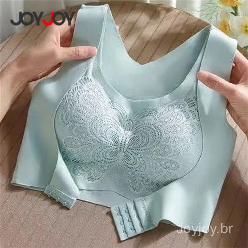 Joyjoy Sutiã de Correção de Postura Plus Size com Fecho Frontal – Top de Renda Sem Costura, Sem Aro, Ajuste Ergonômico