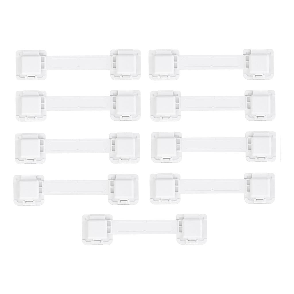 Kit 09 Trava Gaveta Armário Segurança Proteção Bebe Branco