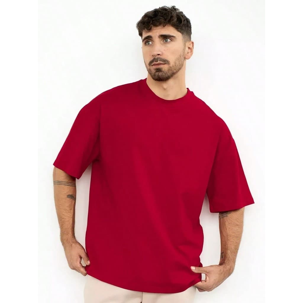 Camiseta Lisa Vermelha Masculina Várias Cores Básica Lançamento 100% Algodão Novo
