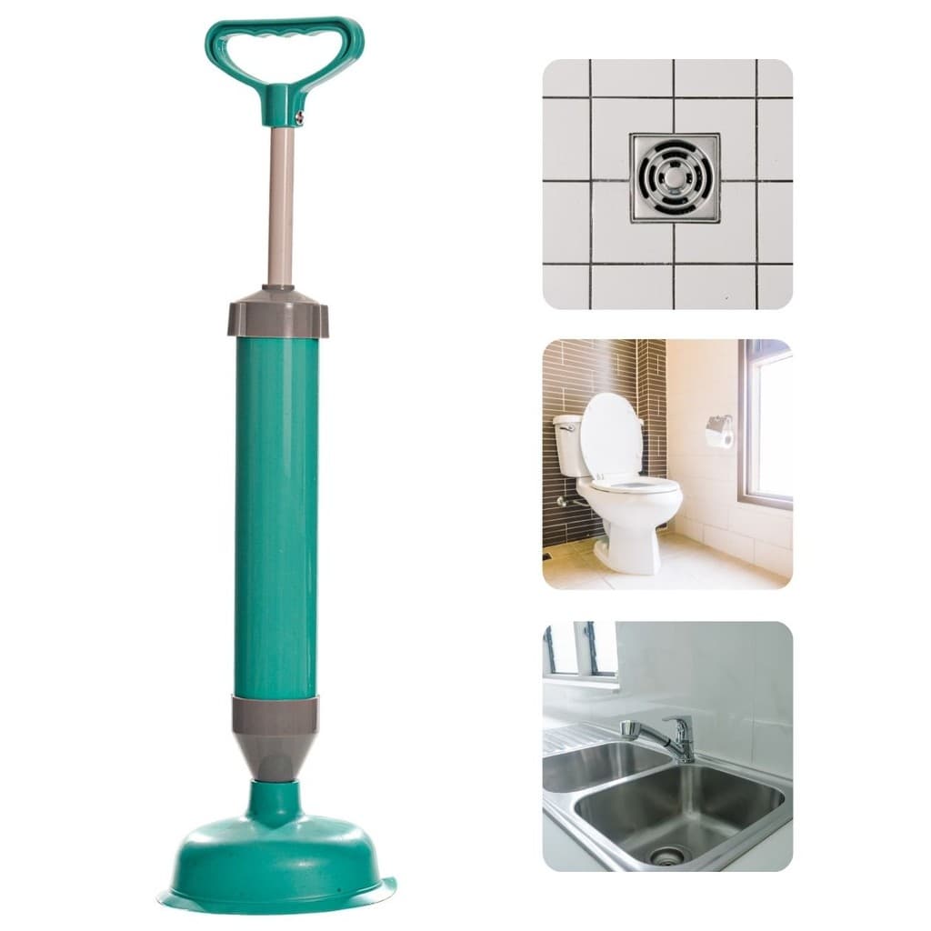 Desentupidor Manual Bomba Alta Pressão Sanitário Vaso Banheiro Pia Multiuso Tanque Ergonômico Seguro Resistente