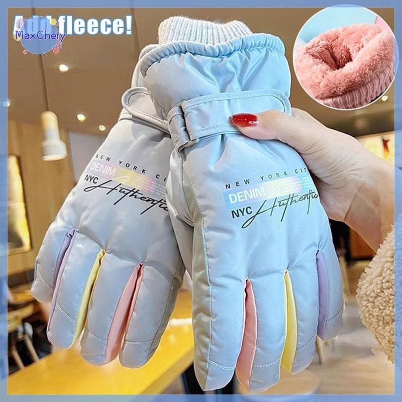 MCHY > Mulheres Inverno Quente Snowboard Luvas De Esqui À Prova D'água De Vento Snowmobile Esportivas Engrossadas Tela S
