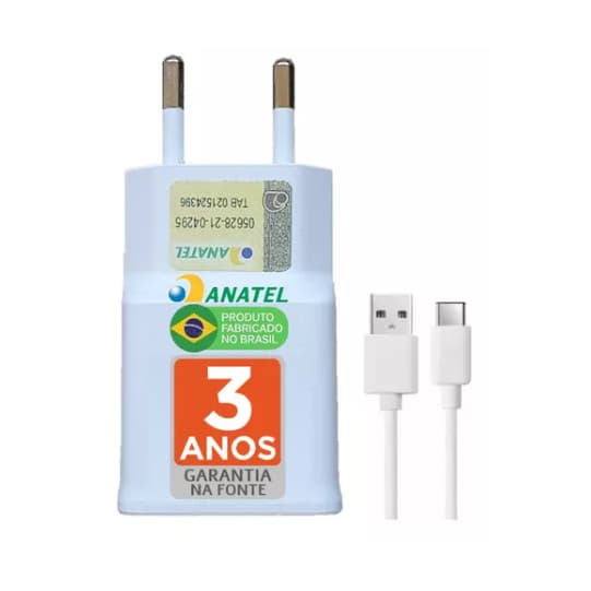 Carregador TIPO C Turbo Fast Charge para Galaxy s20 A21S S22 51 A52 A30 a31 A32 A50 A51 A70 a71 A71