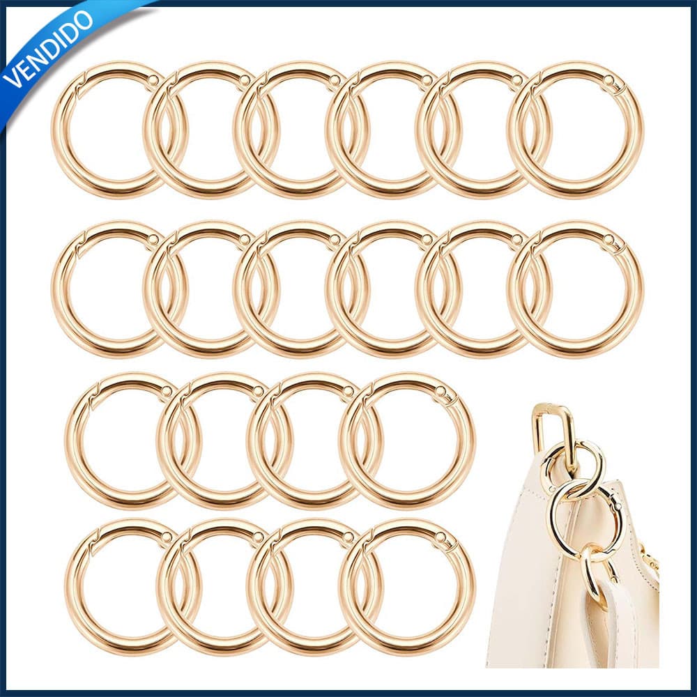 Kit 20 Mosquetão Argola Articulado - chaveiro - artesanato - 32mm Para Chaveiro Bolsas Bijuterias