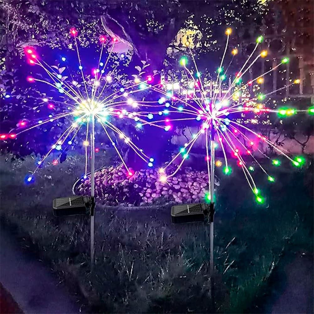120 LED Luzes De Fogos De Artifício Para Gramado De Natal Corda Solares O Dia Ao Ar Livre