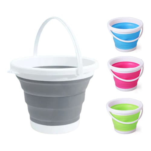 Balde de Silicone Dobrável Retrátil 10l 32cm de Diametro 4 Cores