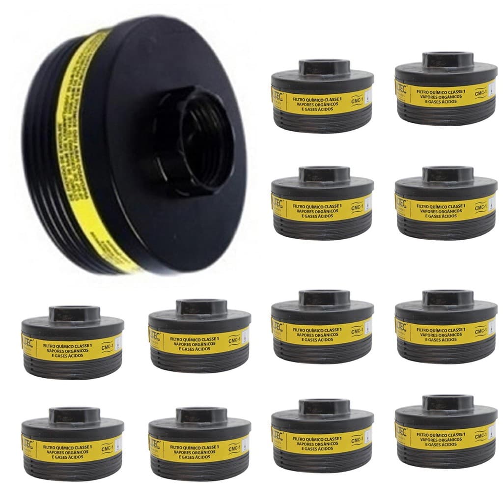 kit com 10 Filtro Máscara Alltec Respirador Pintura Gases Vo/ga