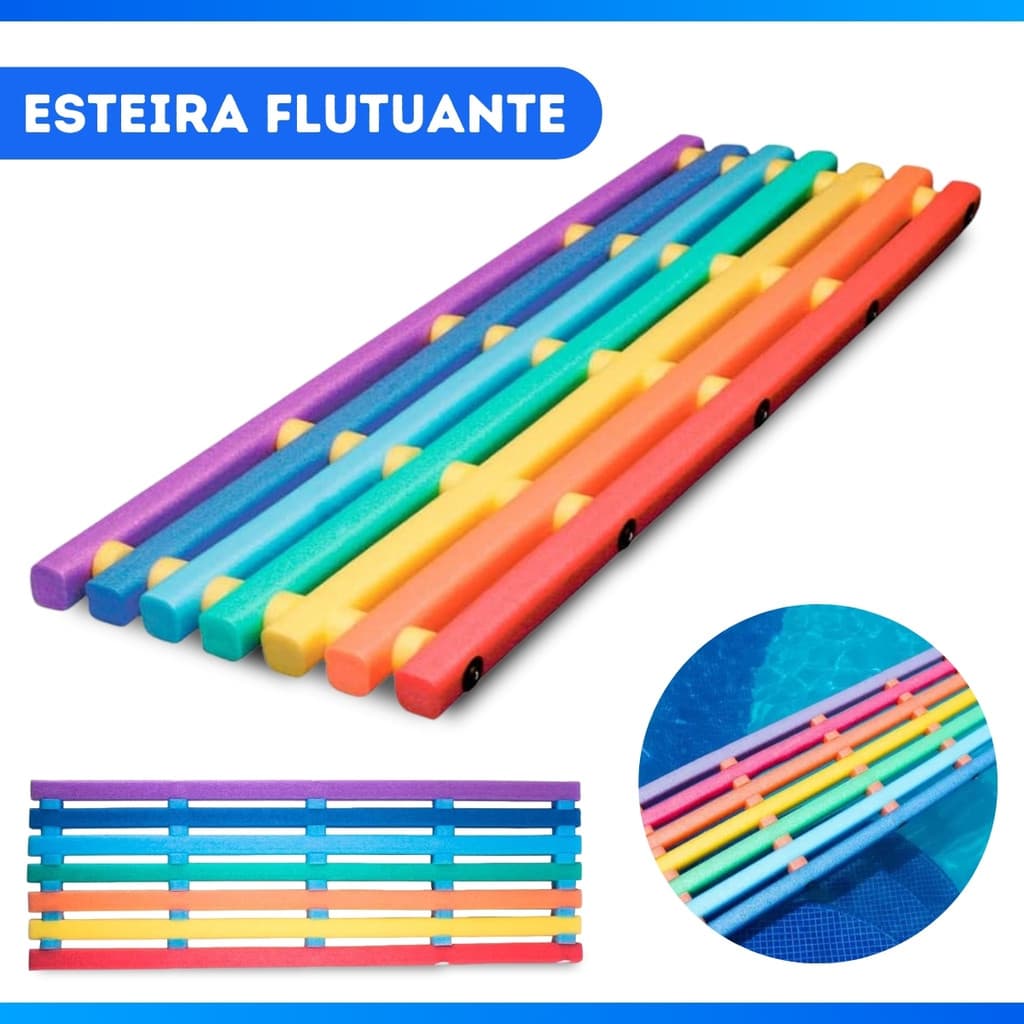 Kit 2 ou 1 Esteira Flutuante Boia Flutuadora Espaguete Macarrão Colchão Rede Aulto Criança Até 90kg