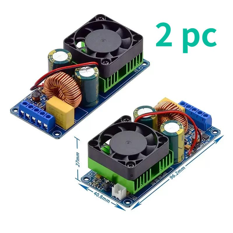 2 peças de placa amplificadora digital HIFI IRS2092S Classe D de alta potência de 500 W com acabamento mono/super LM3886