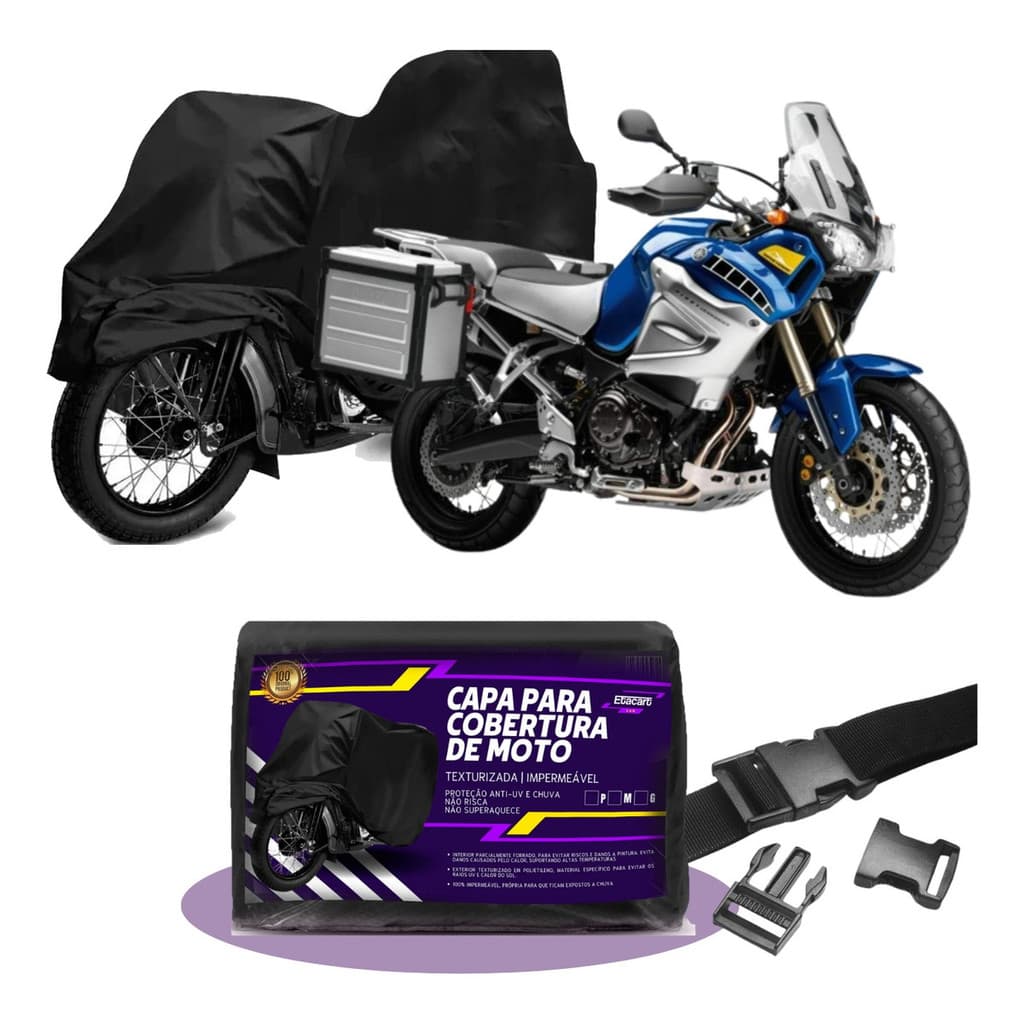 Capa Moto Grande Baú Big Trail Extra Grande Protetora Granizo Sol Chuva Uv Raios Solares
