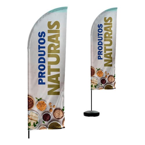 Wind Banner Produtos Naturais 2.5 Metro Dupla Face Só Tecido