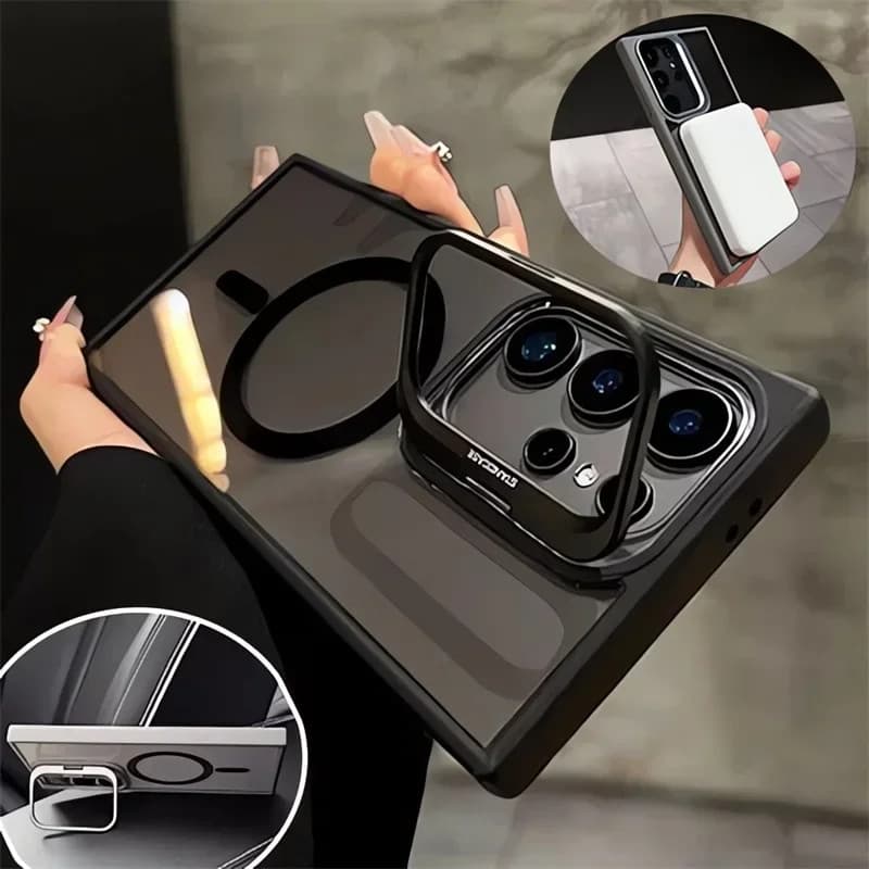 Capa De Suporte Escondido Magsafe Magnética Case Capinha Para Samsung Galaxy S25 S24 S23 S22 ultra S22 Plus S23 FE
