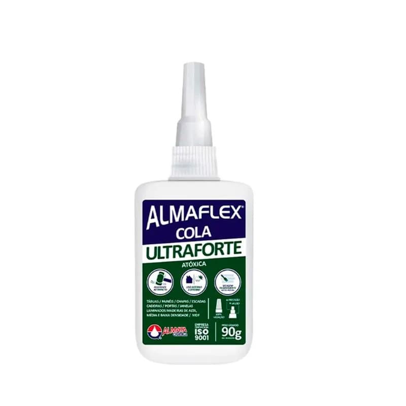 Cola Almaflex Pva Extra Ultra Forte 90g Tábua De Carne Corte Madeira Marceneiro Resistente a água