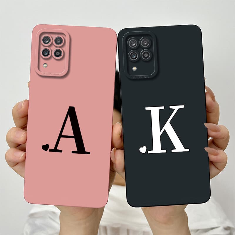 Para Samsung Galaxy A12 M12 Embalagem SM-A125F M125F Bonito Casal Letras Lente Protetora À Prova De Choque Macio Silicon