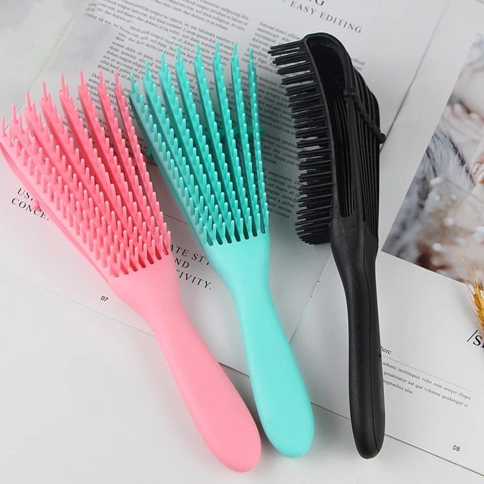Escova De Cabelo Polvo Multifuncional Cachos Cacheado Kit Com 4 Unidades