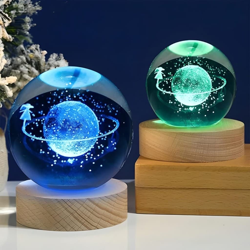 Luminária De Mesa Bola De Cristal 3D LED RGB B-Max BM-F976