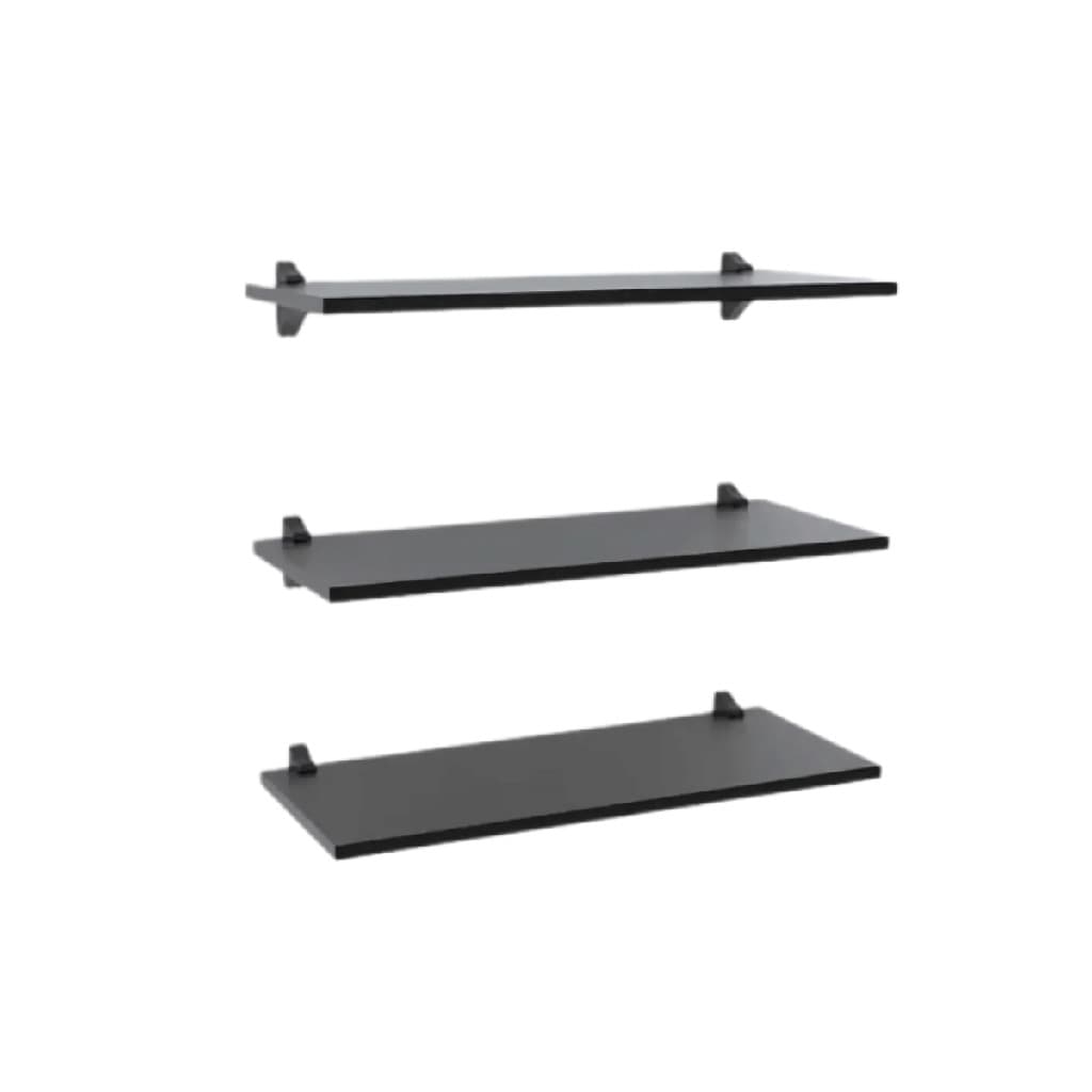 Kit 3 Prateleiras Mdp 60x25+6 Suportes Em PP Brasforma Preto
