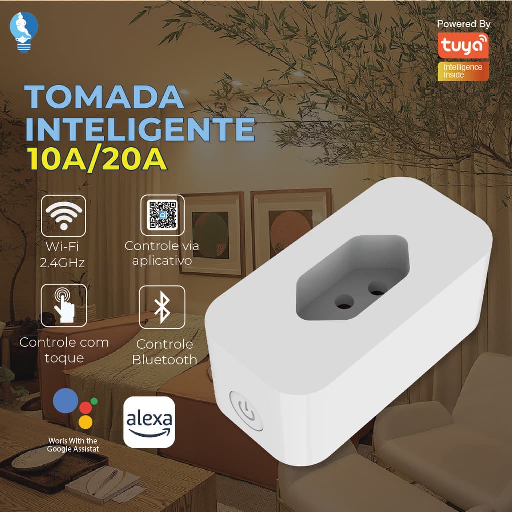 Tomada Inteligente Wi-fi 10A~20A Bivolt Alexa | Google - Com e Sem Medição | Controle por Aplicativo