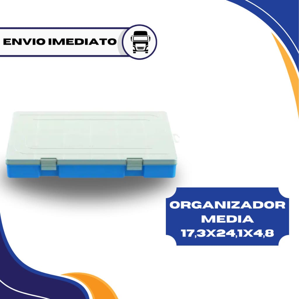 Caixa Organizadora Para Objetos Pequenos Ferramentas Cristal/Azul