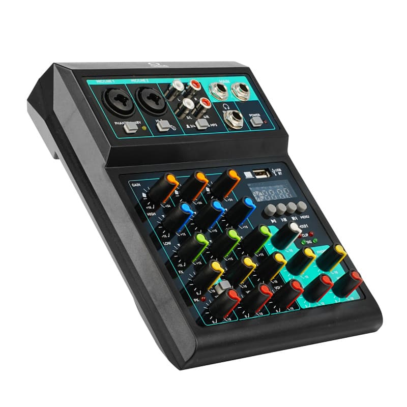 Mesa de Som 4 Canais Compacta Efeitos Phantom Power Knup ON-MX01