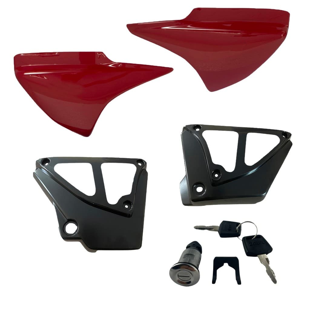 TAMPA LATERAL COMPLEMENTO TRAVA E CHAVE TITAN 150 - 2004 A 2008