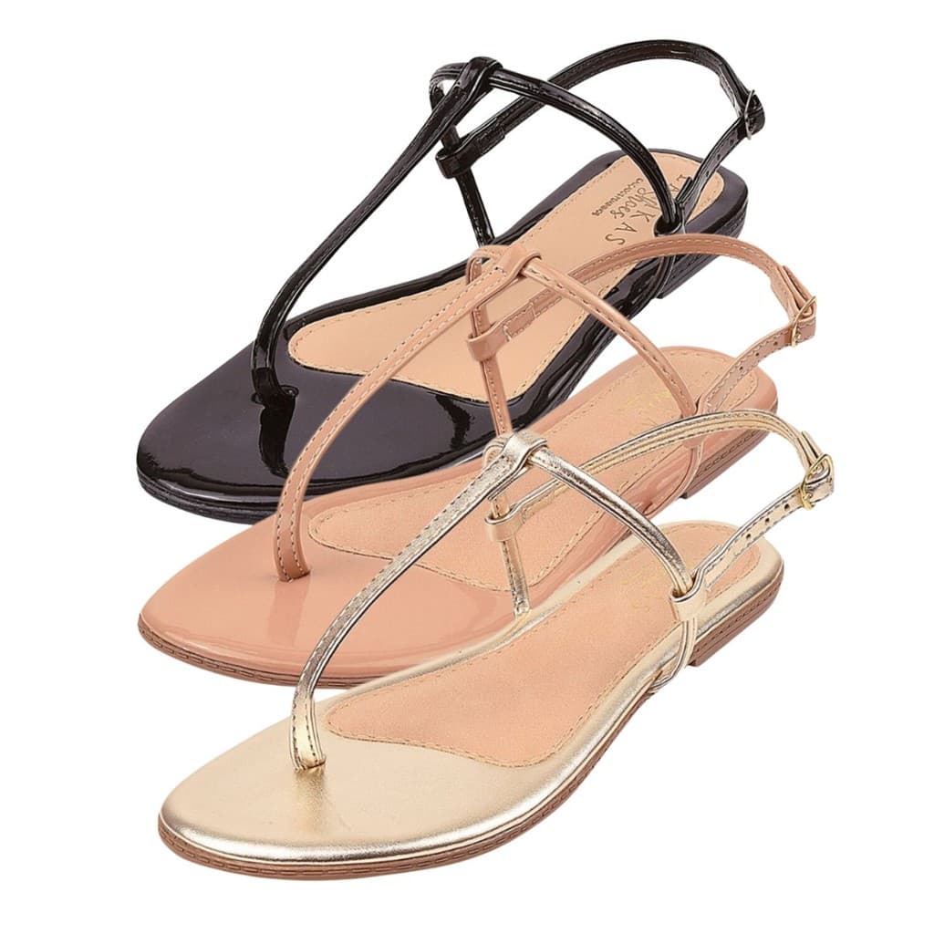 Sandália Feminina Rasteirinha Kit 3 pares Casual
